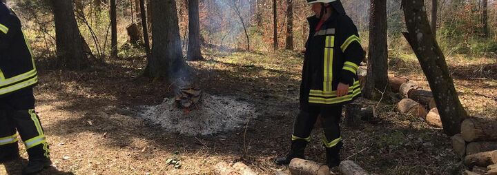 Unbeaufsichtigtes Feuer am Waldrand