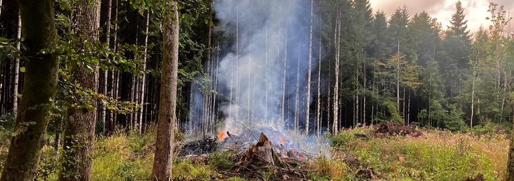 Glut von Reisigfeuer