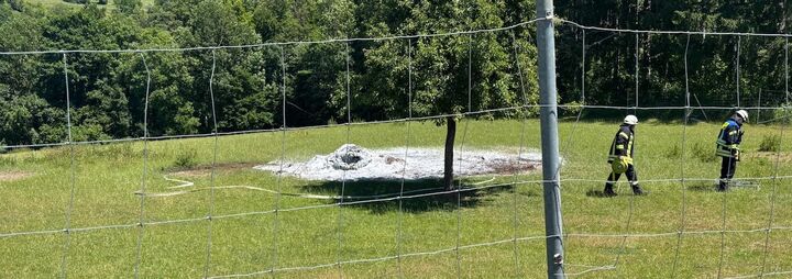 Brennender Heuballen