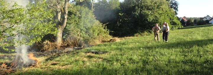 Flächenbrand durch altes Heu